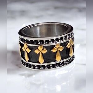 GOTHIC CROSS RING STAINLESS STEEL SIZE 9